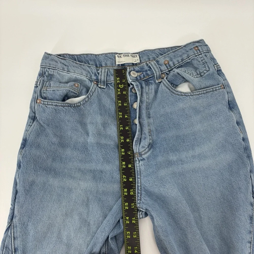 We The Free Eden High Rise Slouchy Wide Leg Jeans Womens 27 Blue Button Fly Boho